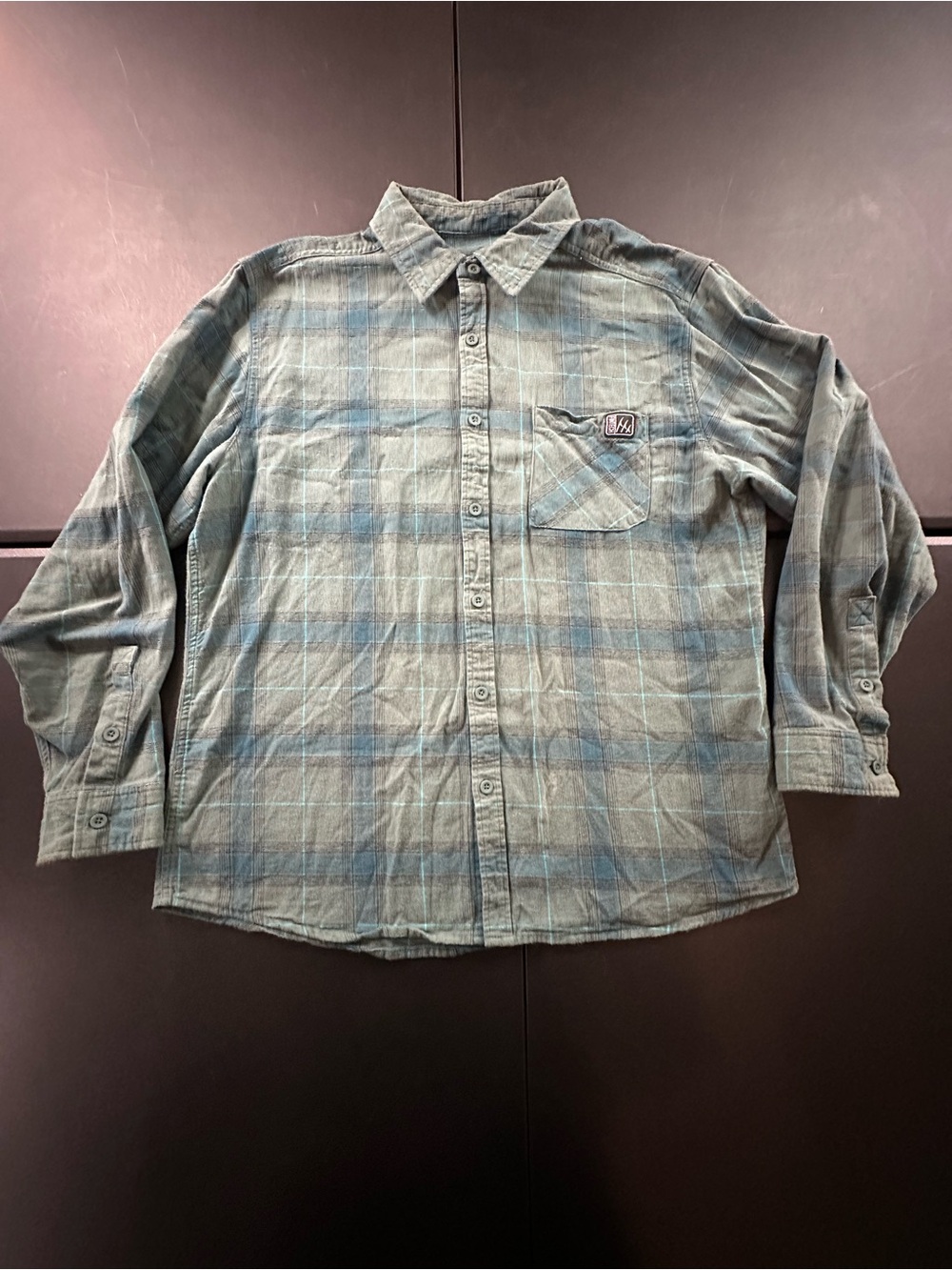 Fintech Blue green Plaid Long-Sleeve flannel Shirt